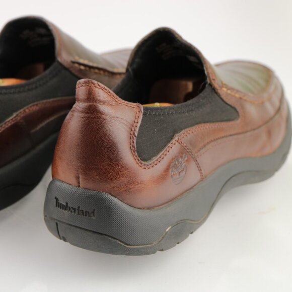 Timberland Mens Mt Kisco Loafer Size 9.5 Brown Leather Driving Slip On Lug Shoe